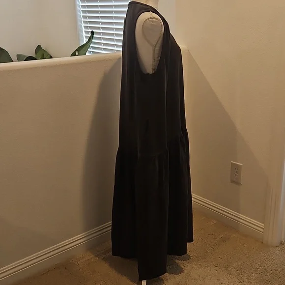 Free People Black Sleeveless Tiered Maxi Dress Sz L New - Picture 3 of 7